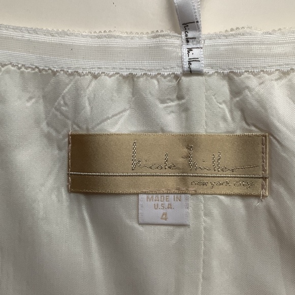 NICOLE MILLER 100% Silk Cream Ivory Bustier Crop Top - Picture 7 of 12